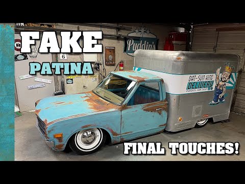 Slapping some FAKE PATINA on the DAT-SUN KING DELIVERY rig. ((1977 Datstun 620.))
