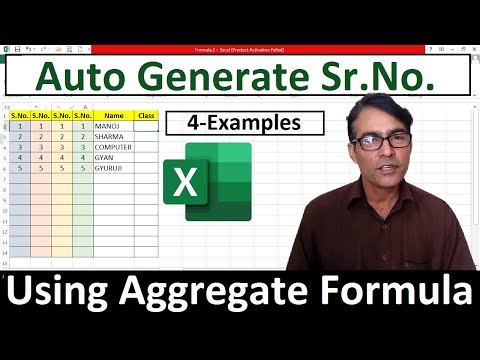 Auto Generate Serial Number Using Aggregate Formula in excel | Magic of Aggregate Formula 4 examples