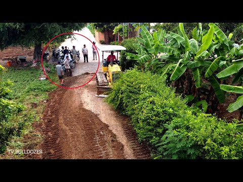 Full New Project Complete 100% EXPANDING ROAD By BEST Driver KOMATSU D20P DOZER Pushing GRASS & ROAD