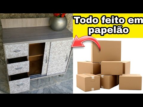 Como fazer um Balcão de cozinha todo feito de papelão?, móveis para cozinhar feitos com papelão,