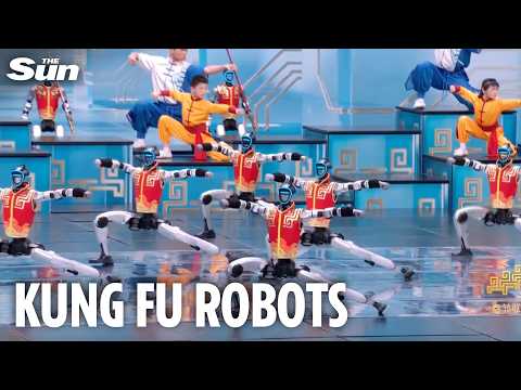 China's humanoid robots perform incredible martial arts stunts for Chinese New Year