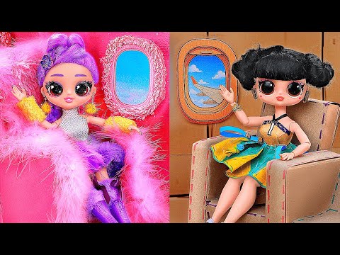 DIY Cardboard & Fluffy Makeover: K-Pop Demon Hunters in Airplane! 10 Crafts for L.O.L. Dolls