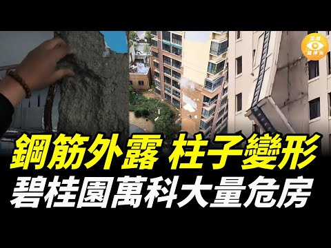 「太危險了！……這就是碧桂園的房子，豆腐渣工程。你看，鋼筋都已經外露彎曲了」