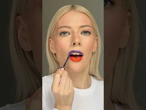 Color theory. Mixing your own lip color. Orange and purple lipsticks #colortheory #mixingcolors