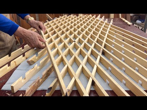 Unique Furniture Design Idea From Wood Strips // Create A Striking Table With Colorful Epoxy Pattern