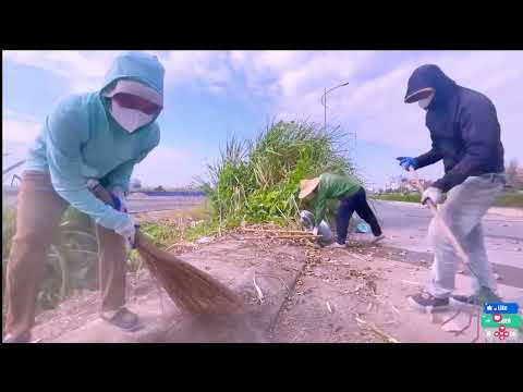 Chilling Cleanup Under Bridge: Rotting Trash, Overgrown Weeds, and Exhausting Work.