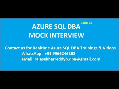 Azure SQL DBA-Mock Interview