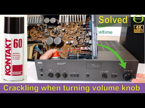 How to fix a crackling sound when you adjust the volume knob on your sound system.