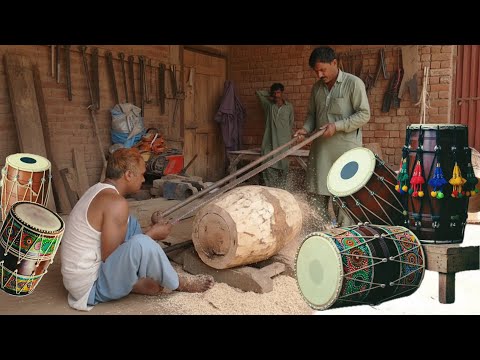 How Wooden Dhol Is Made From Big Tree Trunks – Full Real Process