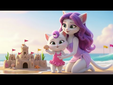 🏰🐱 Cute Kitten Build a Magical Pink Sand Castle to Win Back the Cup ✨| AI Cat Story