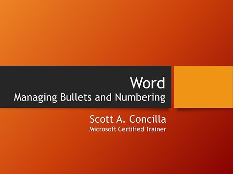 2020-04-03 - Word - Managing Bullets and Numbering Using Styles