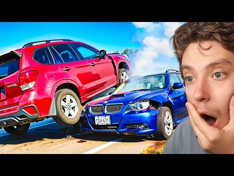 Reacting to more EPIC Car Crashes in beamNG
