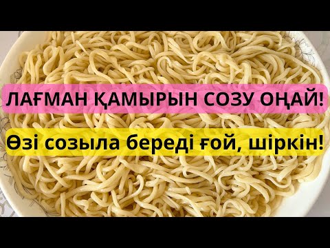 ЛАҒМАН ҚАМЫРЫ ОҢАЙ👍 БІР ЖАСАҒАННАН ШЫҒАДЫ! ЕҢ ДҰРЫС РЕЦЕПТ! Лагман камыры. Лагман тесто. Лағман созу