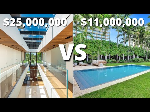 AN $11,000,000 MANSION VS A $24,999,999 MANSION!! MIAMI VS MIAMI BEACH
