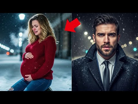 SOLA EN LA NOCHE HELADA, ELLA ENTRA EN TRABAJO DE PARTO UN MILLONARIO DETIENE EL AUTO AL VERLA CAER!
