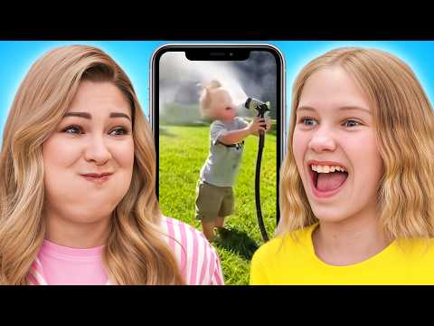 EPIC Mother Daughter Try Not to LAUGH Water Challenge