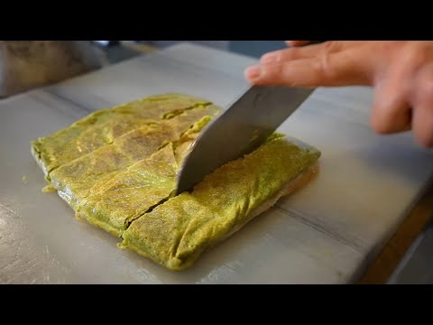 Turkish Katmer Dessert – Fried Thin Dough Stuffed with Pistachio & Kaymak | Turkish Street Foods