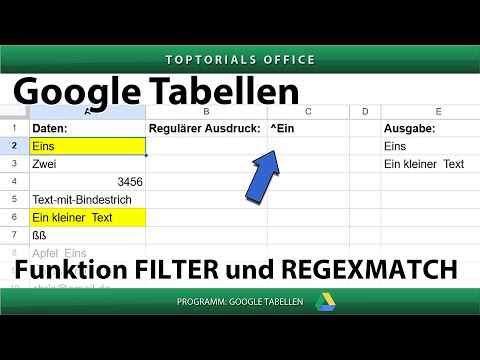 FILTER and REGEXMATCH functions | Powerful filtering with regular expressions | Google Sheets