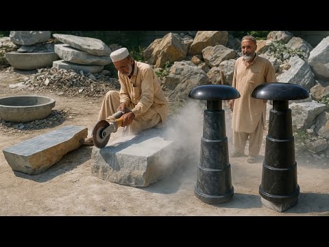 Incredible Craftsman Turning Stone Into Light Lamp 