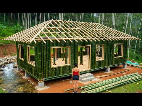 Full Process: Girl Builds an Amazing Bamboo House in 1 Month – Unbelievable Transformation