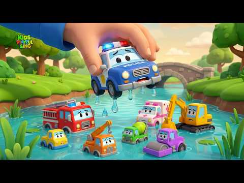 Toy Car Rescue Team! 🚒🚓🚑 Vehicle Song & Nursery Rhymes for Kids  Learn Colors & Trucks
