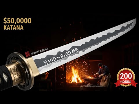 "Inside a Japanese Katana Forge: How $50,000 Samurai Swords Are Made (Full Process) ⚔️🔥"