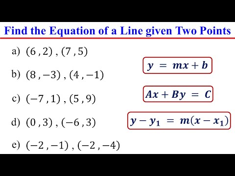 How to Find the Equation of a Line Given Two Point │Linear Equations