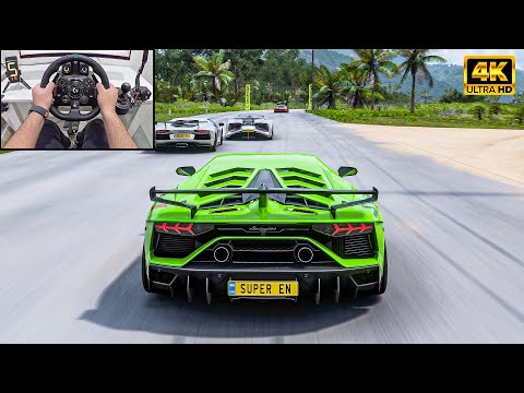 Lamborghini Aventador SVJ VS Hypercars - Forza Horizon 5 | Logitech G923 Steering Wheel