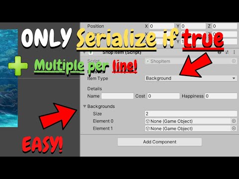 Custom Inspector - Only Serialize if true (LISTS AND MULTIPLE PER LINE) Unity Tutorial