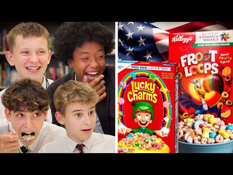 British Highschoolers try American Cereal for the first time!