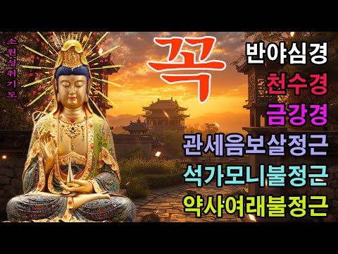 매일 들어라, 소원이 실현되고 건강, 돈, 행운, 성공, 재물, 부자, 행복, 풍요가 몰려오는 불경 🙏 반야심경, 천수경, 금강경, 관세음보살정근, 석가모니불정근, 약사여래불정근