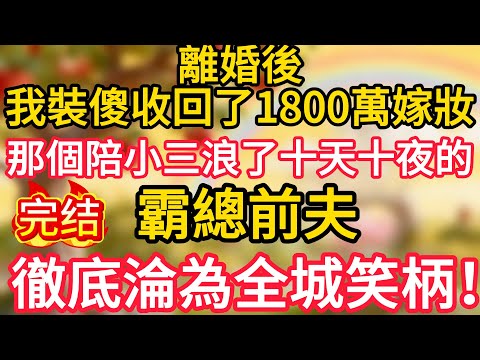 離婚後我裝傻收回了1800萬嫁妝，那個陪小三浪了十天十夜的霸總前夫，徹底淪為全城笑柄！