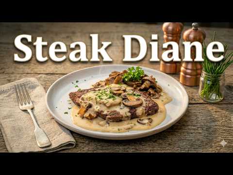 Steak Diane a 70's classic with brandy, cream and mushrooms