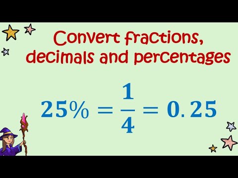 How to convert between fractions, percentages and decimals. Step by step. Primary
