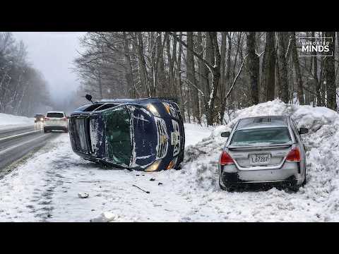 Icy Road Chaos Caught on Camera - Incredible Moments (Part 4)
