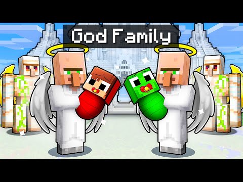 Mikey and JJ Were Adopted by GOD Family in Minecraft (Maizen)
