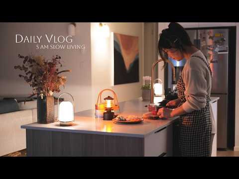 Slow 5AM Routine | Rainy Weekend Cooking, Cute Lunch Boxes & DIY IKEA