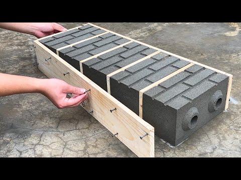 Skill Cast 5 Lego Cement Bricks From Wooden Molds and PVC Pipes With Beautiful Patterns