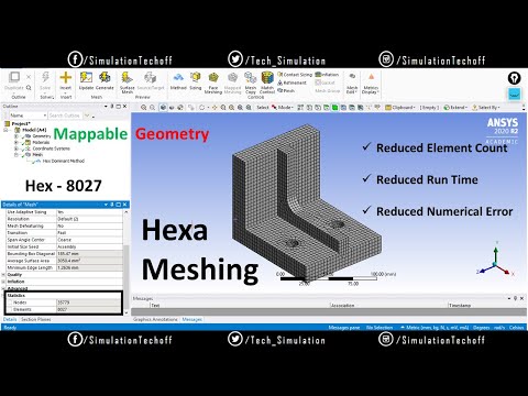 3D Hex Meshing in Ansys Workbench | Lesson 22 | Ansys Tutorial (LIVE)