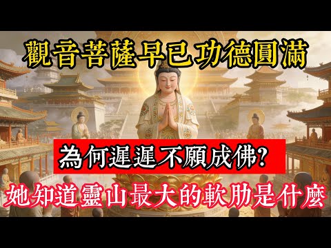 觀音菩薩早已功德圓滿，為何遲遲不願成佛？她低頭看了壹眼凡間，才知靈山最大的軟肋究竟是什麽#立地成佛#念佛修行#因果正見#修行障礙化解#生死因果#佛学#佛教