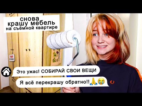 покрасила ВСЮ мебель на съёмной квартире! Реакция хозяина 😱