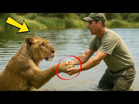 L'Homme Sauve un Lion de la Noyade – Ce que Fait le Lion sur la Rive est Absolument Incroyable