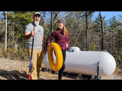 Installing Propane Tank- 500 gallon Propane tank and  Poly gas line-  Home-Flex Poly Gas Line kit