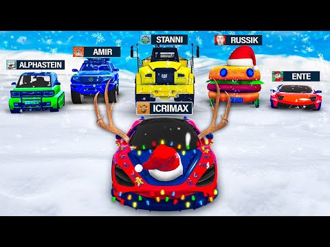 5 YOUTUBER mit WEIHNACHTS AUTOS JAGEN in GTA 5!