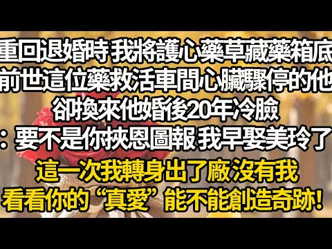 【完結】重回退婚時 我將護心藥草藏藥箱底，前世這位藥救活車間心臟驟停的他，卻換來他婚後20年冷臉：要不是你挾恩圖報 我早娶美玲了，這一次我轉身出了廠 沒有我，看看你的“真愛”能不能創造奇跡！