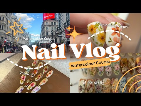 Nail Tech Vlog | Gina Nail Art Watercolour course, Japanese Nail Haul, Watercolour Nail Art