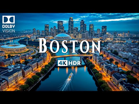 FLY OVER BOSTON 4K ULTRA HD [60FPS] • A Journey Through History and Modern Elegance