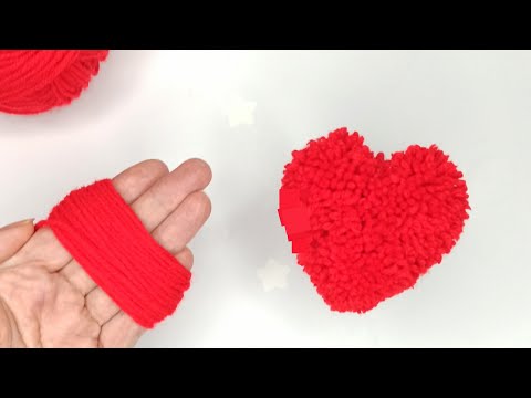 How to make a GORGEOUS heart out of yarn. An easy and quick way to make pom-poms with your own hands