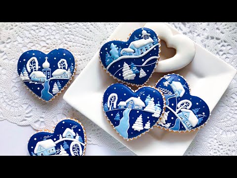 Christmas Village Cookies 💙 Color of the year 2020💙