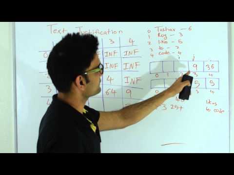 Text Justification Dynamic Programming